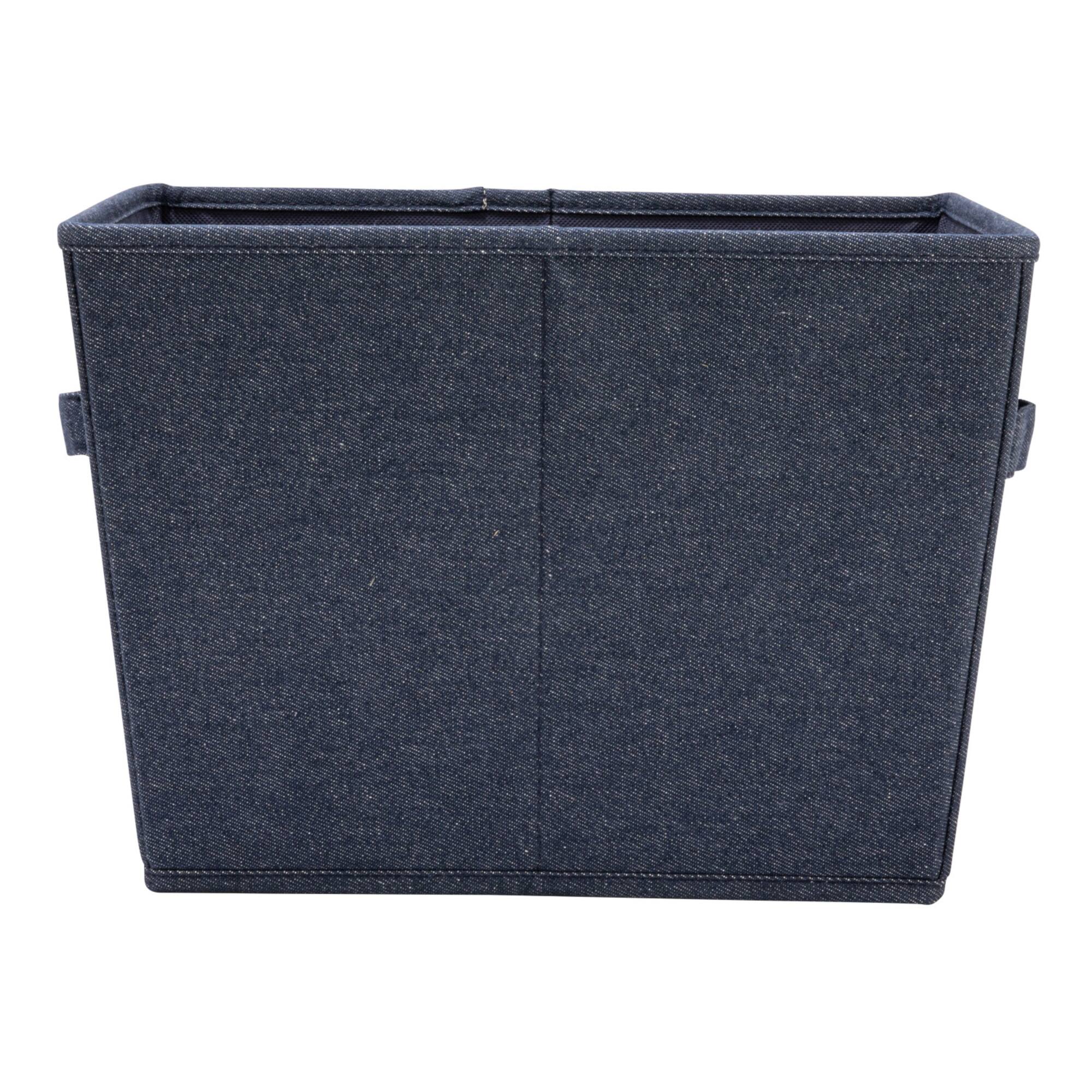 Household Essentials 14" Denim Blue Tapered Fabric Hard-Sided Storage Bin, 2ct.